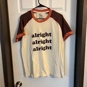 Vintage Alright Alright Alright Tee - Cream and Brown